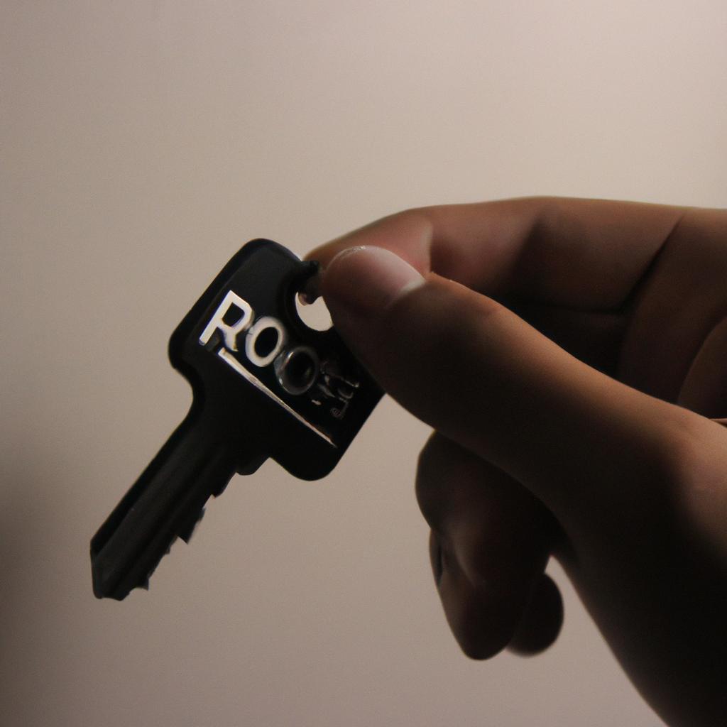 Person holding a room key